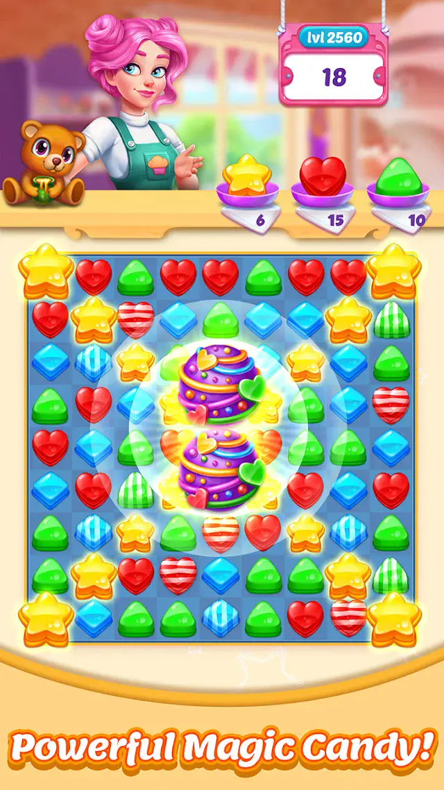 Bonbons Crush Legend - Match 3 heart-shaped board